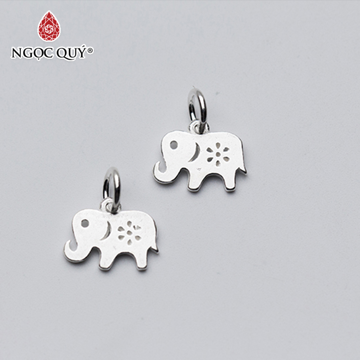Combo 3 charm bạc con voi treo - Ngọc Quý Gemstones