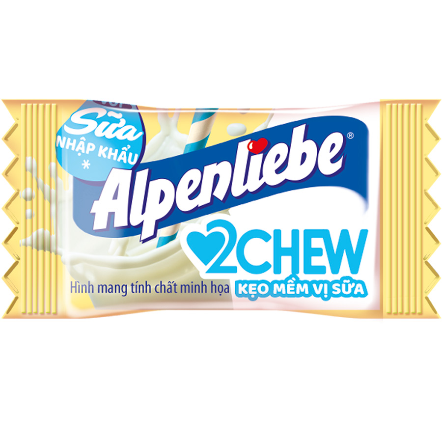 Kẹo Mềm Alpenliebe 2Chew Vị Sữa Và Hương Trà Sữa Đường Đen (Gói 2Kg)