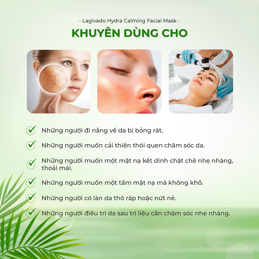 Mặt Nạ Siêu Dưỡng Ẩm LAGIVADO HYDRA CALMING FACIAL MASK làm dịu làn da giúp da căng bóng và mềm mịn