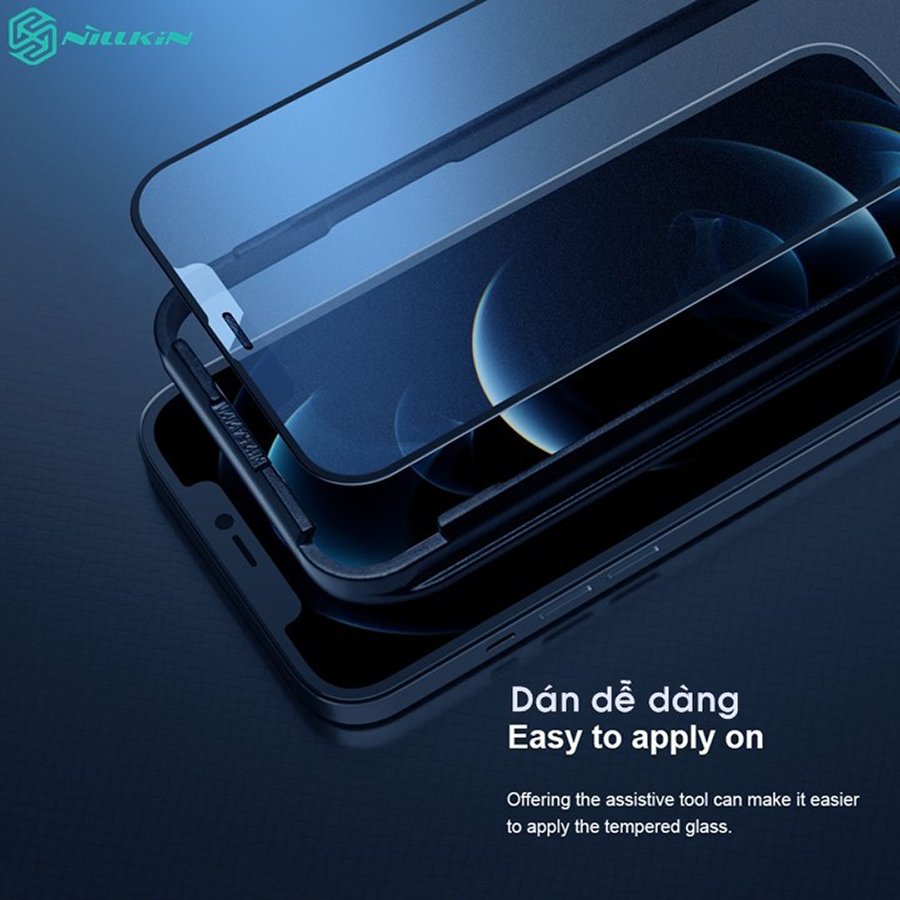 Kính Cường Lực chống vân tay Nillkin Glass FogMirror 2.5D cho Iphone 12/12 Pro - 12 Pro Max - Hàng Chính Hãng