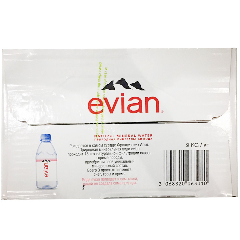 Thùng nước khoáng Evian - 330ml, 24 chai