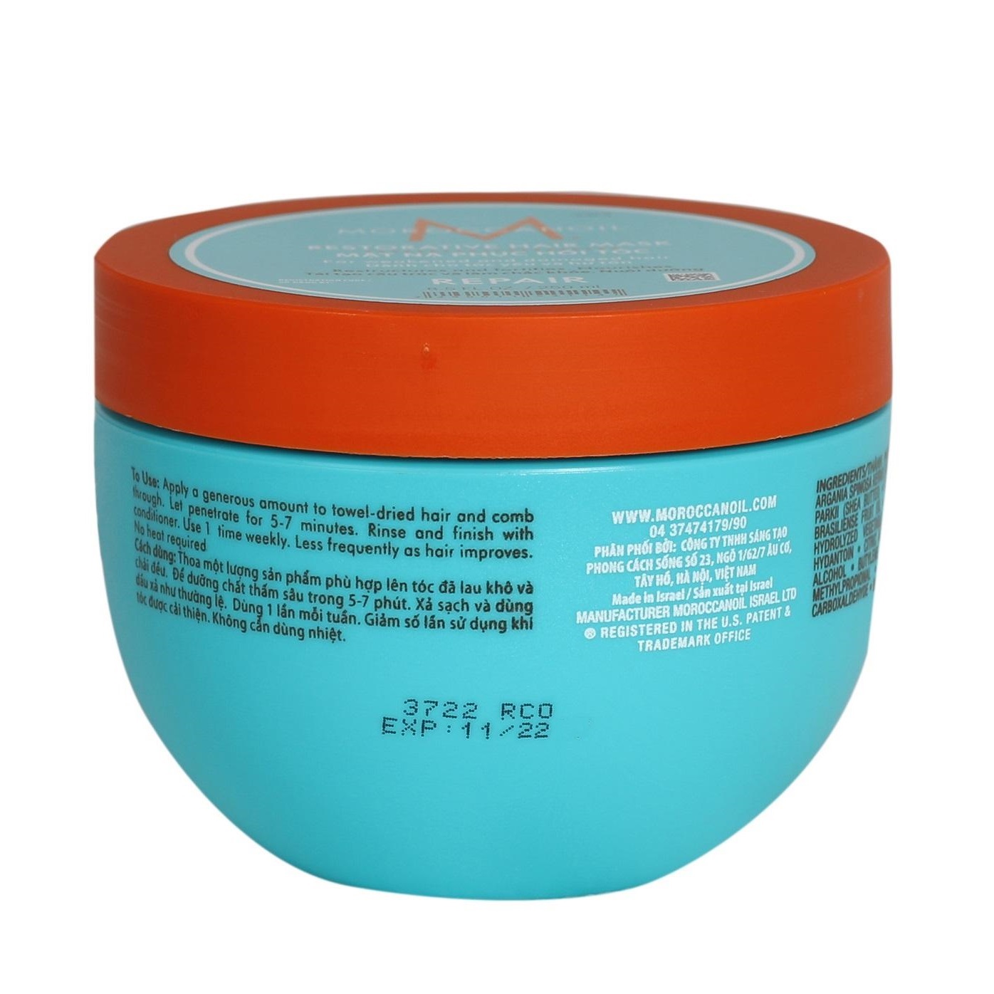 Mặt nạ ủ phục hồi tóc hư tổn Moroccanoil Repair Restorative Hair mask 250ml (Viền cam)