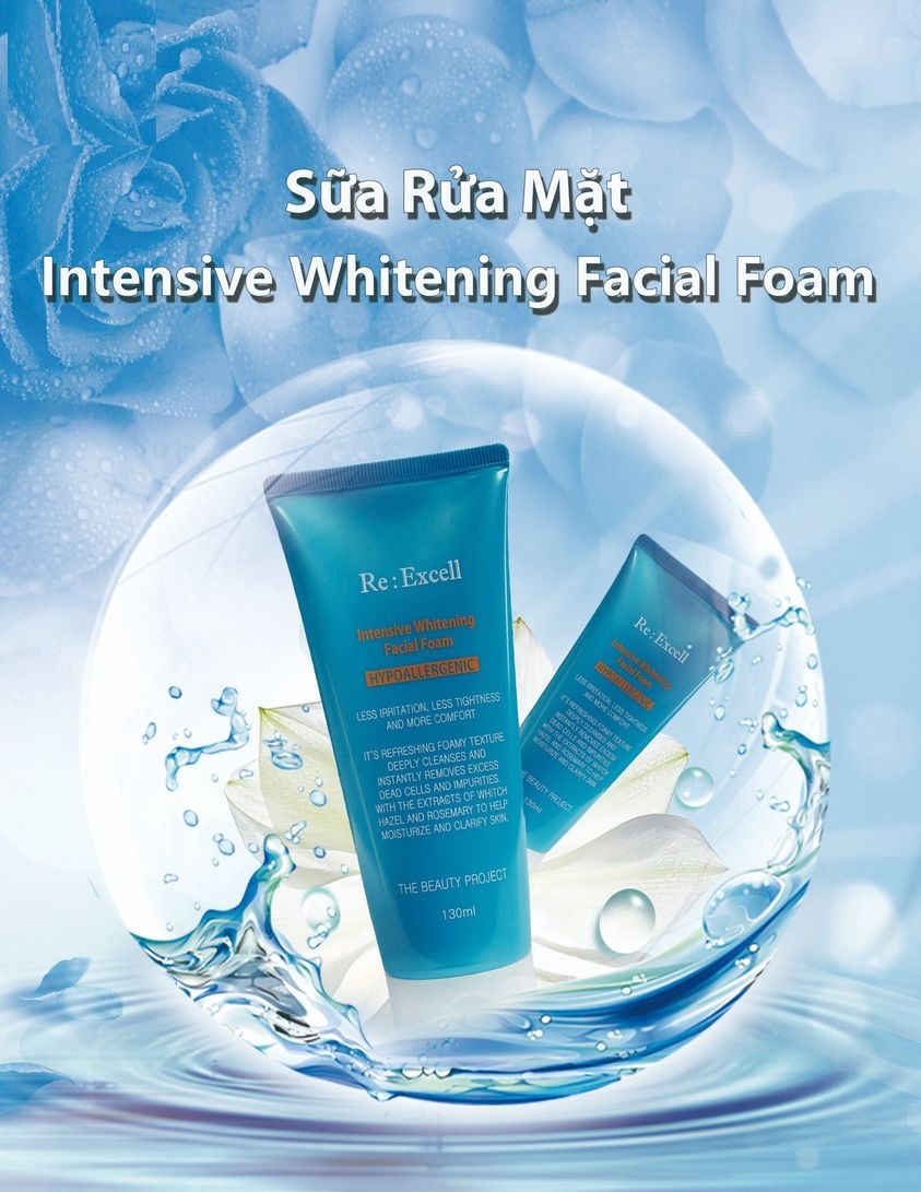 Sữa rửa mặt Re:Excell Intensive Whitening Facial Foam