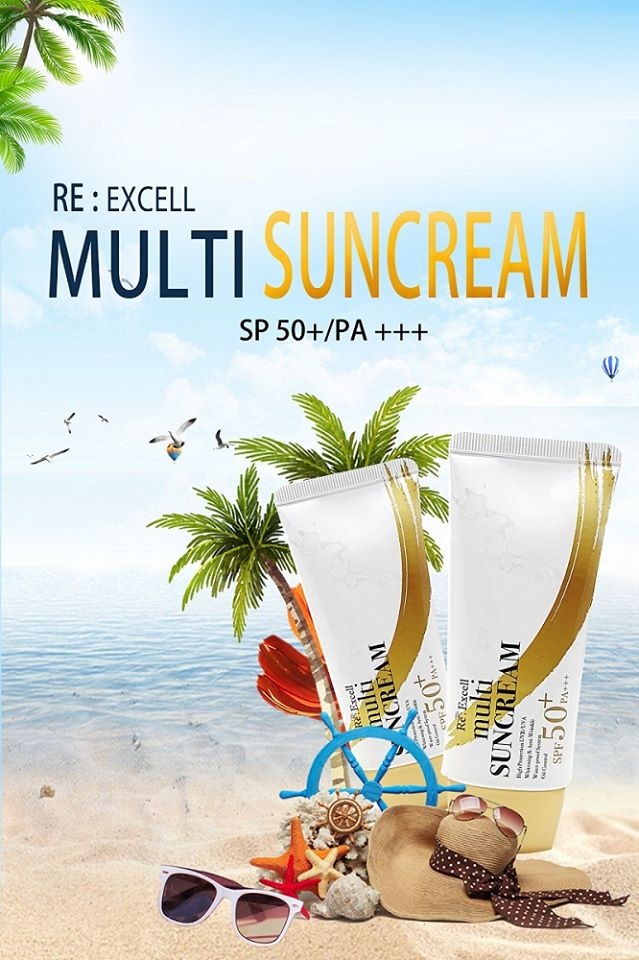 Kem Chống Nắng vật lý Re:Excell Multi Sun Cream SPF 50+/PA+++ R&amp;B VN 50ml