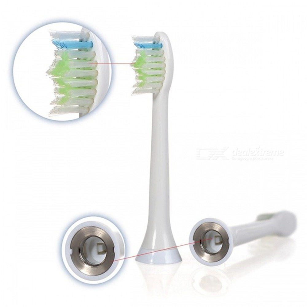 Bộ 4 đầu bàn chải đánh răng điện HX-6064 Trắng cho máy Philips Sonicare HX3, HX6, HX7, HX8, HX9, R, FlexCare +, FlexCare, HealthyWhite, HydroClean, EasyClean, DiamondClean