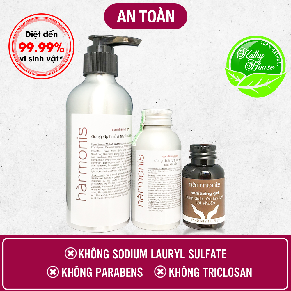 Gel rửa tay khô Hand Sanitizing Gel, diệt khuẩn 99.9%, không gây khô da