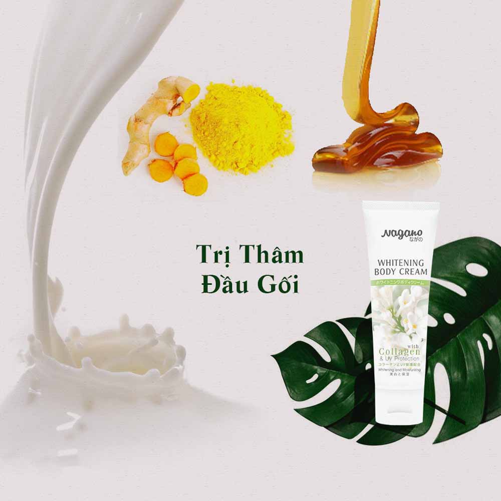 Kem Dưỡng Thể Trắng Da Toàn Thân Collagen Nagano 75ml - Whitening Body Cream Nagano 75ml - Chống lão hóa, dưỡng trắng da và chống nắng toàn thân