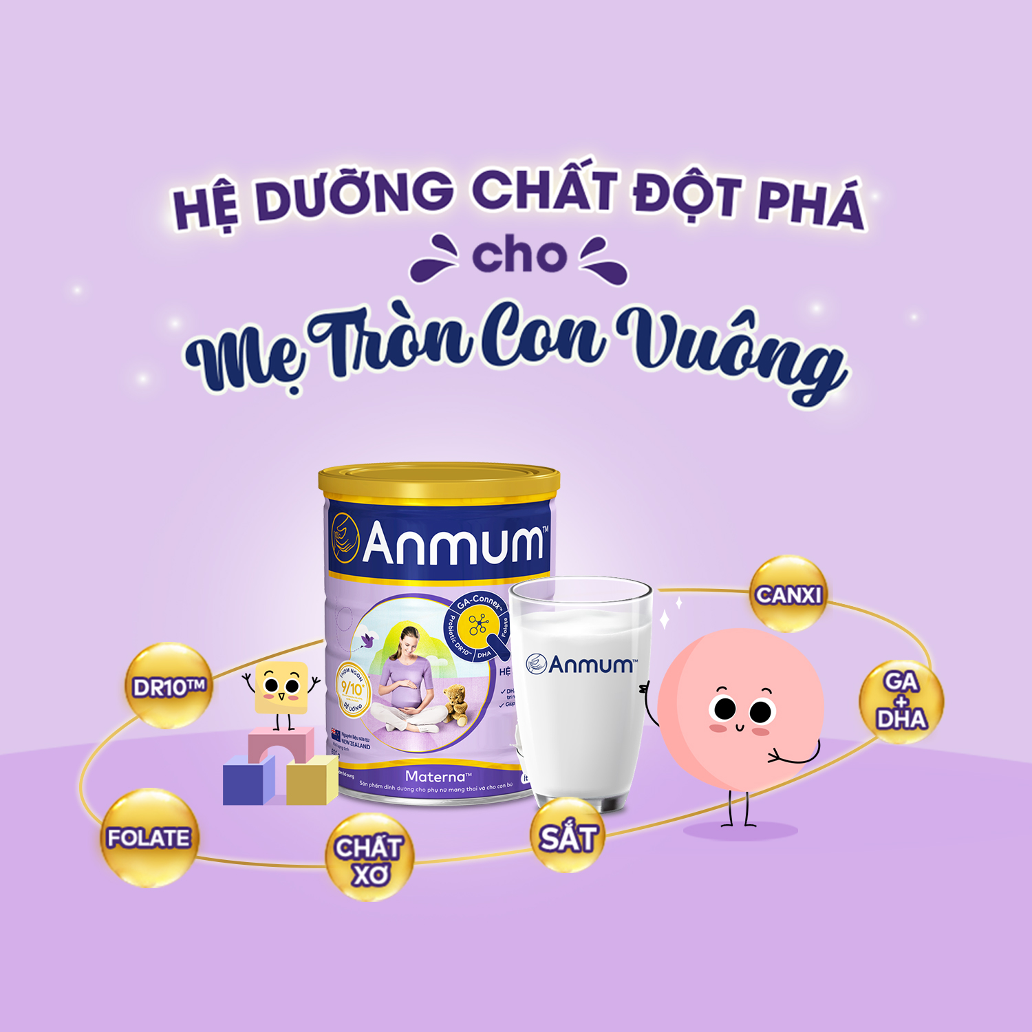 Sữa Bột Dành Cho Mẹ Bầu Anmum Materna Hương Vani 800g - Tặng bình nước thể thao