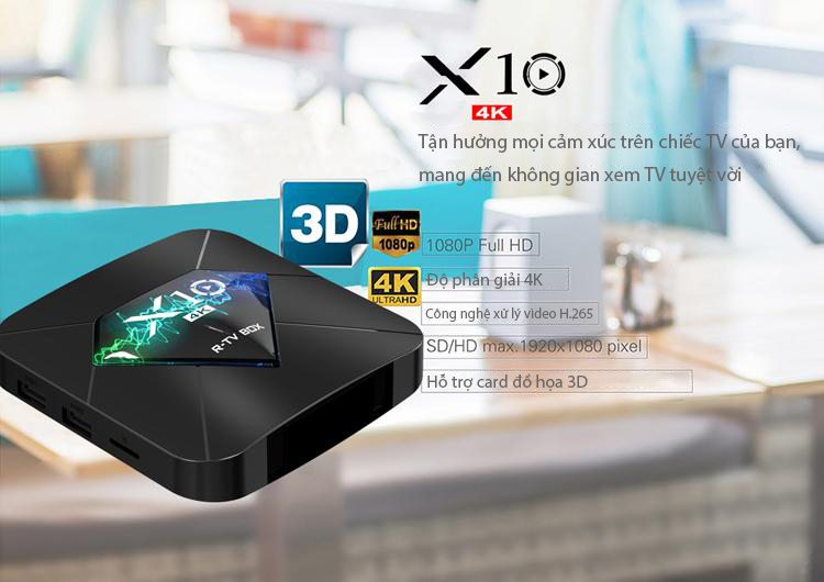 Android TV Box X10, 2G RAM và 16G ROM bộ nhớ trong