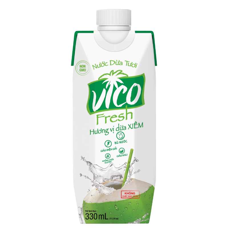 Thùng 24 hộp Nước dừa xiêm VICO FRESH (330ml / hộp)