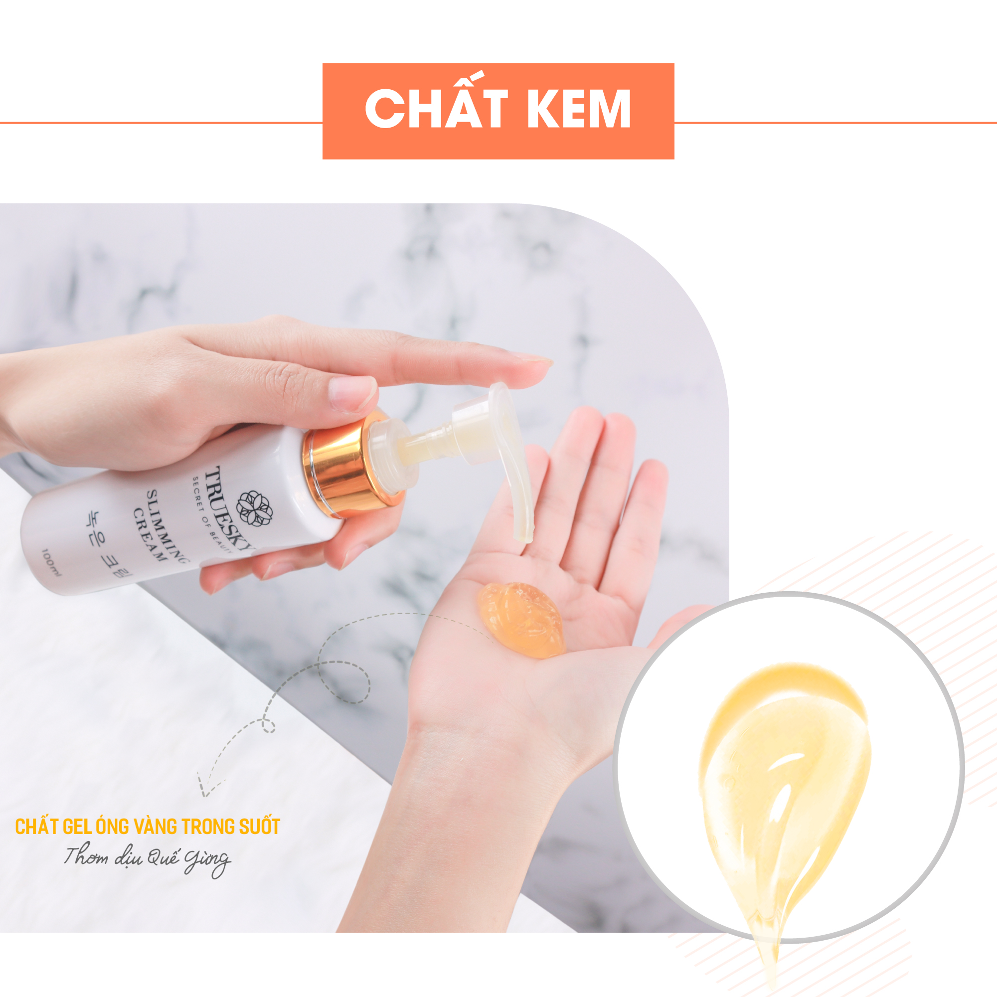 Kem tan mỡ bụng Truesky S Body Cream chiết xuất quế gừng an toàn và hiệu quả 100g