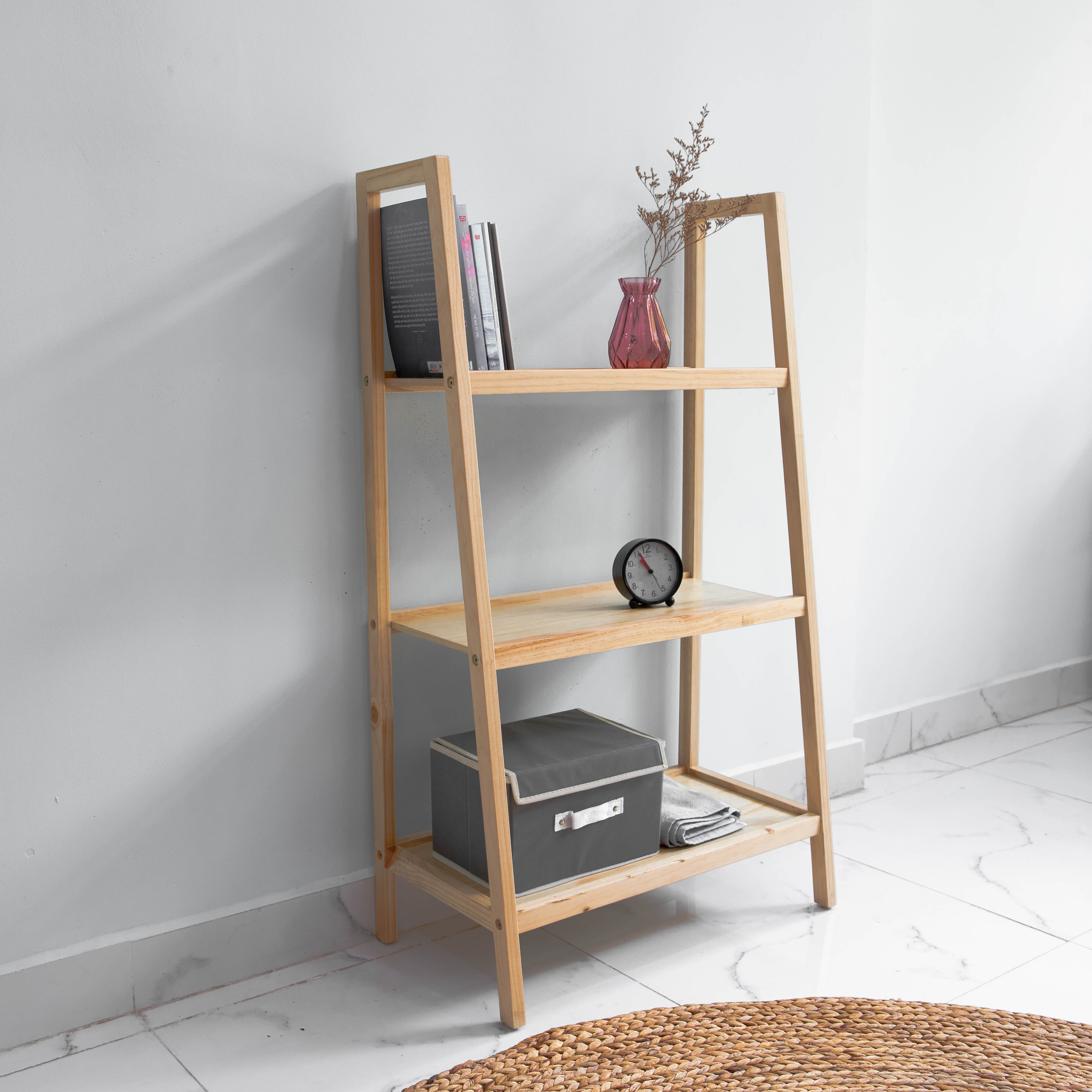 KỆ SÁCH 3 TẦNG MÀU GỖ TỰ NHIÊN SIZE L - A BOOK SHELF 3F NATURAL SIZE L