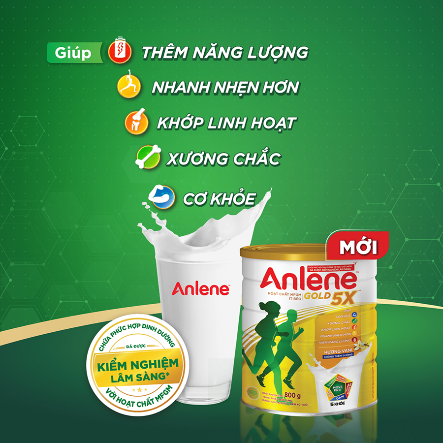 Sữa Bột Anlene Gold 5X Hương Vanilla (Hộp Thiếc 400g)