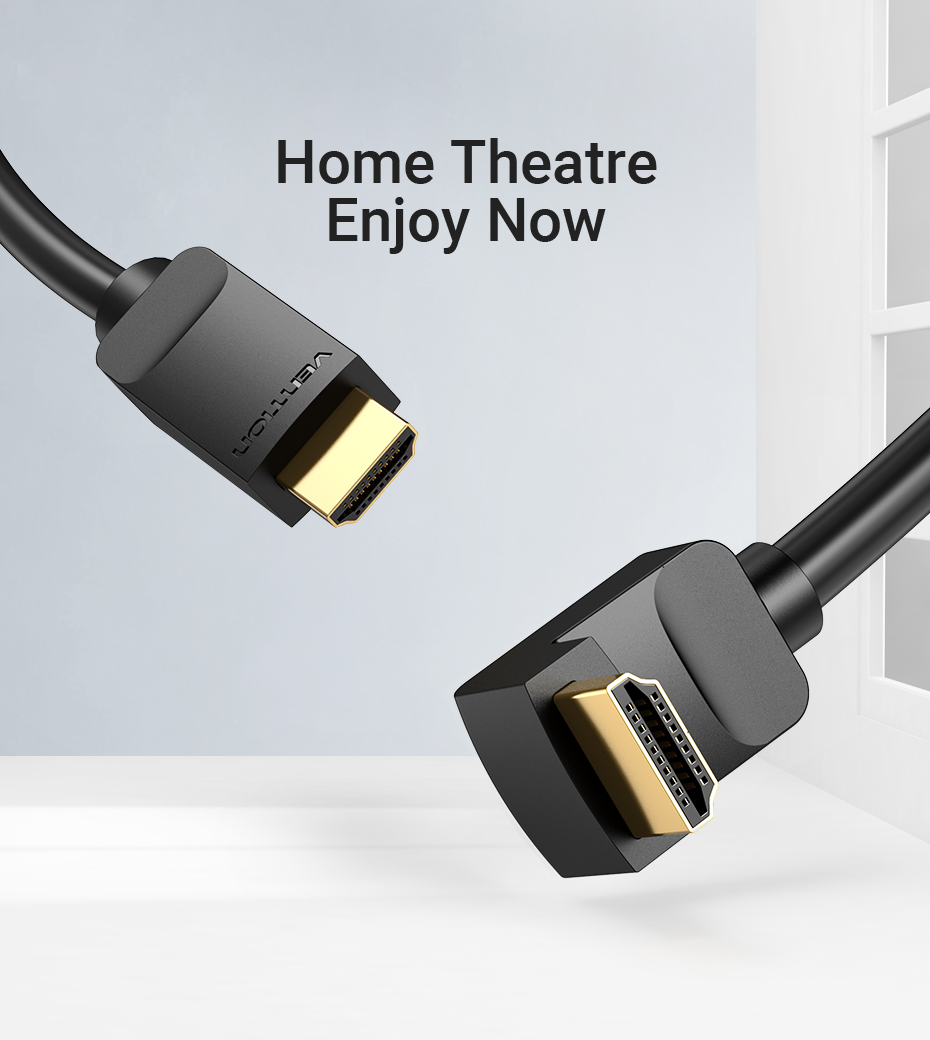 Cáp HDMI 2.0 Vention gập 90° AARBG - Hàng chính hãng