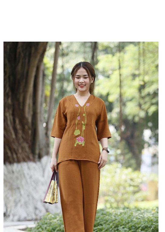 ĐỒ BỘ LAM ĐI CHÙA HỌA TIẾT THUÊ HOA HATI - DL9566