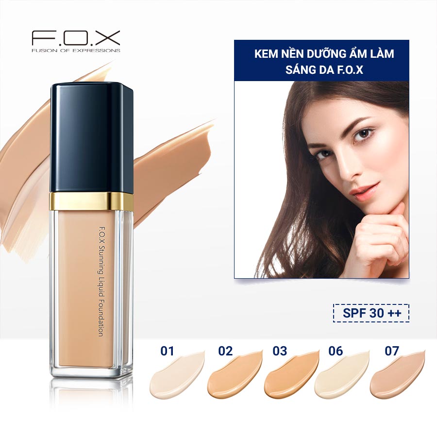 Kem Nền FOX Dưỡng Ẩm Làm Sáng Da  - SPF30★★ Stunning Liquid Foundation 30ml