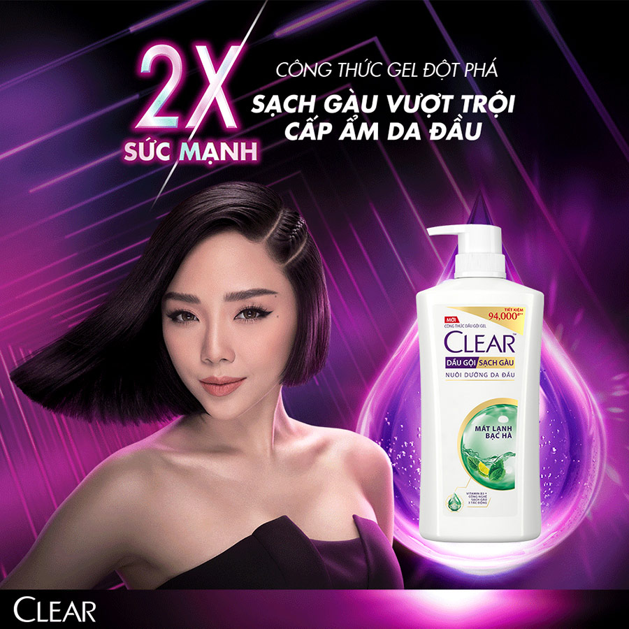 Combo 02 Dầu Gội Ngăn Ngừa Gàu Clear Mát Lạnh Bạc Hà