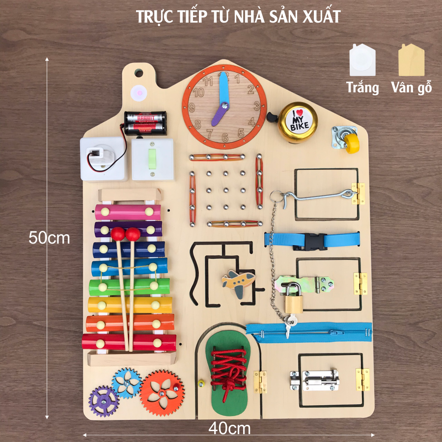 Sensory board, Busy board-Đồ chơi theo phương pháp giáo dục sớm từ 1 đến 3 tuổi