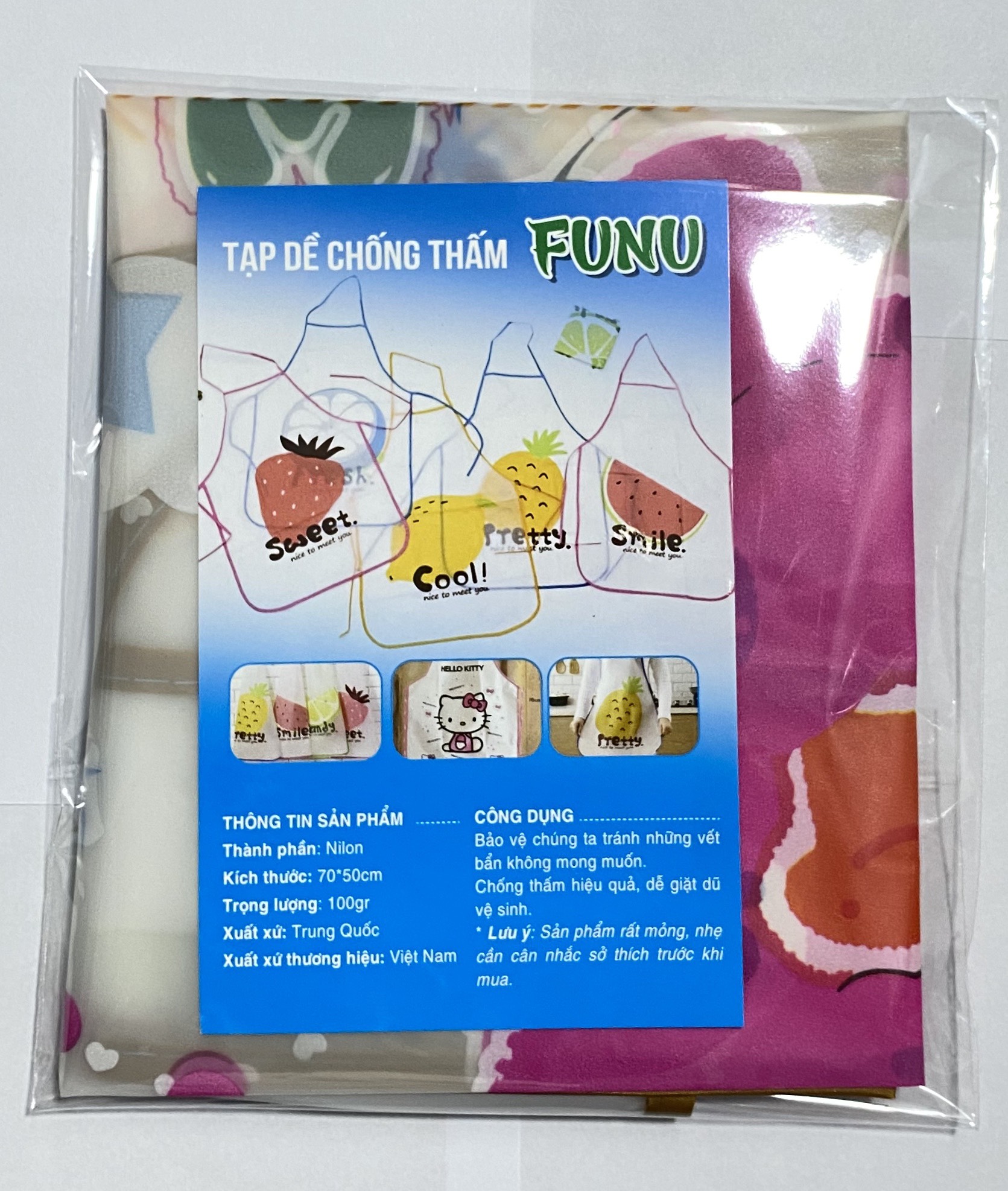 Combo 2 Tạp Dề Chông Thấm Nước In Hình Trái Cây Họa Tiết Sinh Động  Thương Hiệu FUNU-Giao Mẫu Hình Ngẫu Nhiên