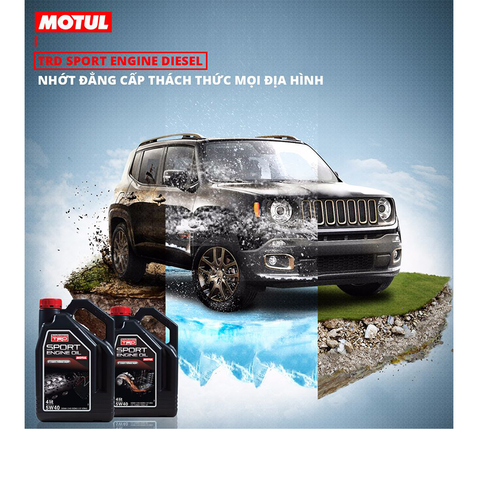 Nhớt Xe Hơi Tổng Hợp Motul Trd Sport Engine Oil 5w40 Diesel 4x4l Vn (4L)