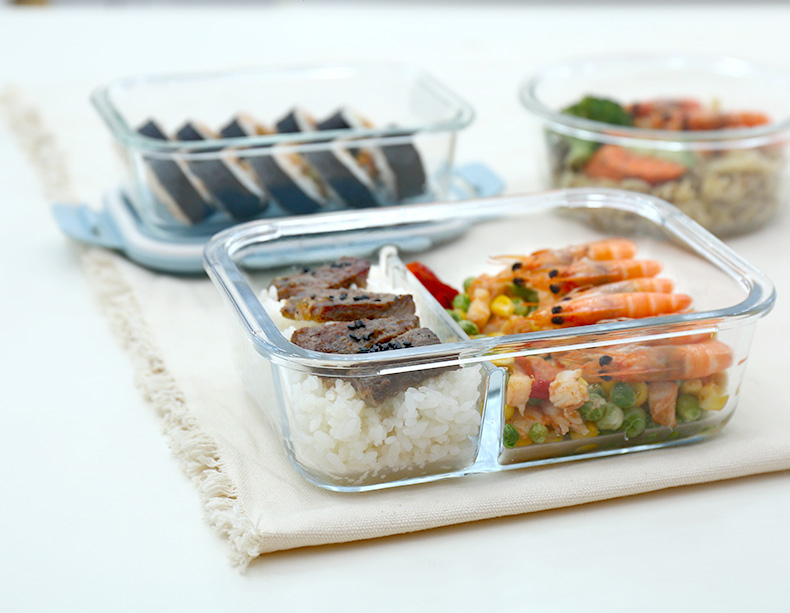 Bộ Hộp Cơm Văn Phòng Thủy Tinh Chịu Nhiệt Cao Cấp 03 Hộp - Tặng Kèm Túi Xách