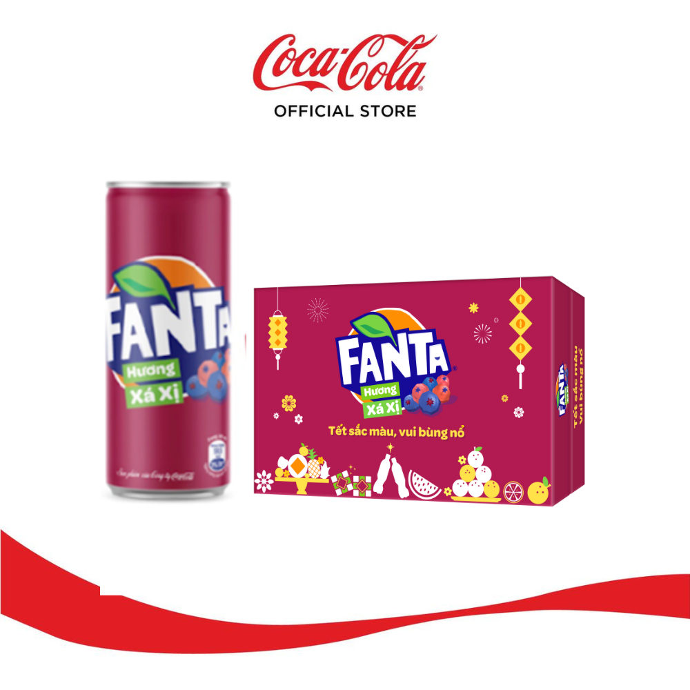 Thùng 24 Lon Nước Giải Khát Có Gas Fanta Xá Xị (320mlx24)