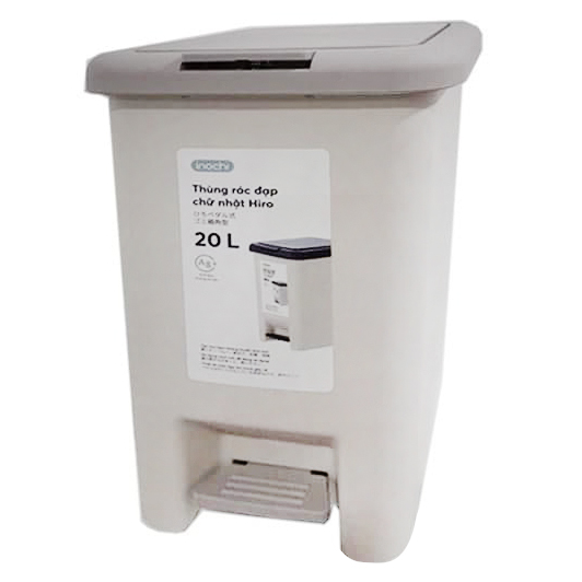 Thùng rác đạp chữ nhật Hiro 20L