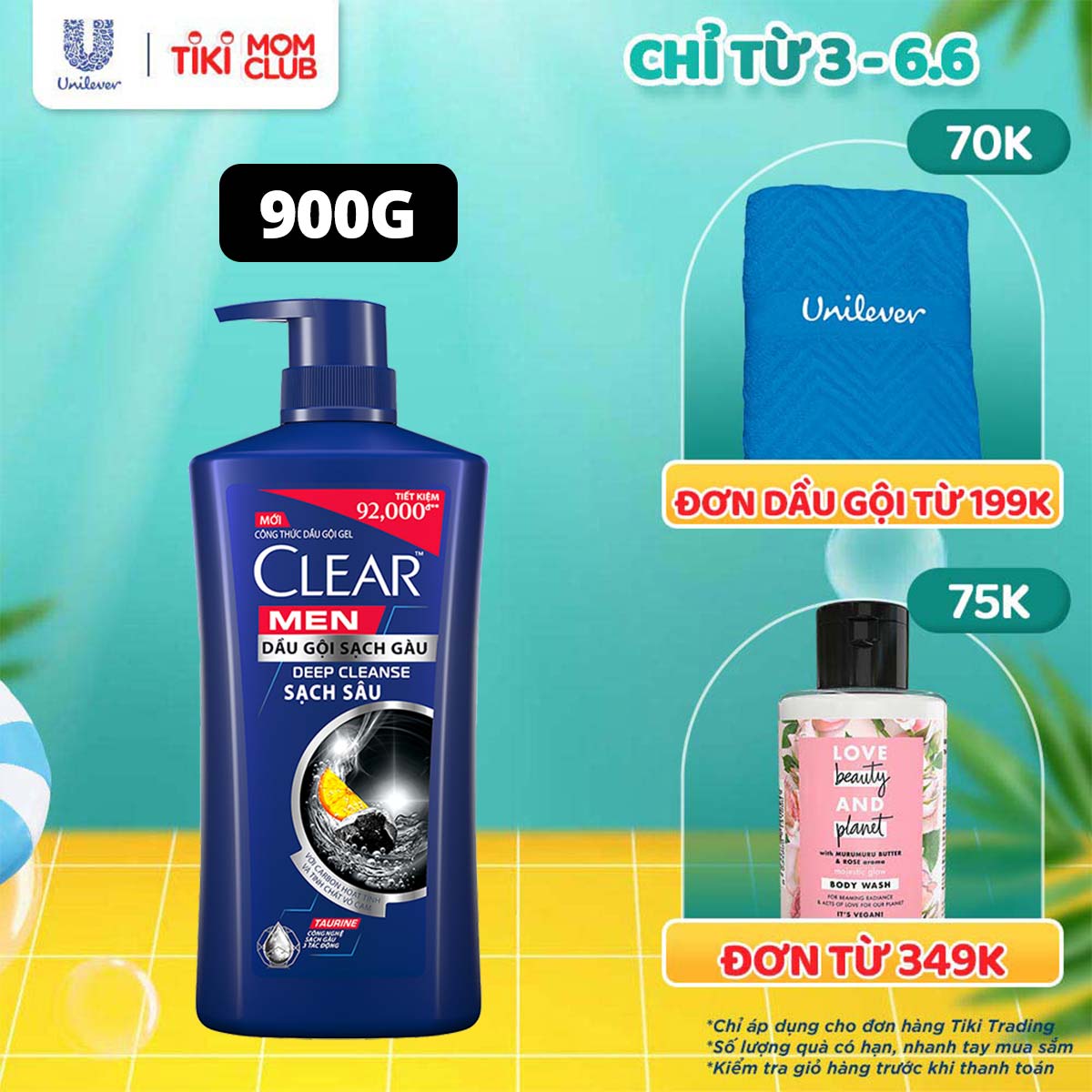 Dầu Gội Đầu Clear Men Deep Cleanse Than Hoạt Tính Đánh Bay Gàu, Ngứa Và Vi Khuẩn Dưỡng Tóc Khỏi Khói Bụi 900G