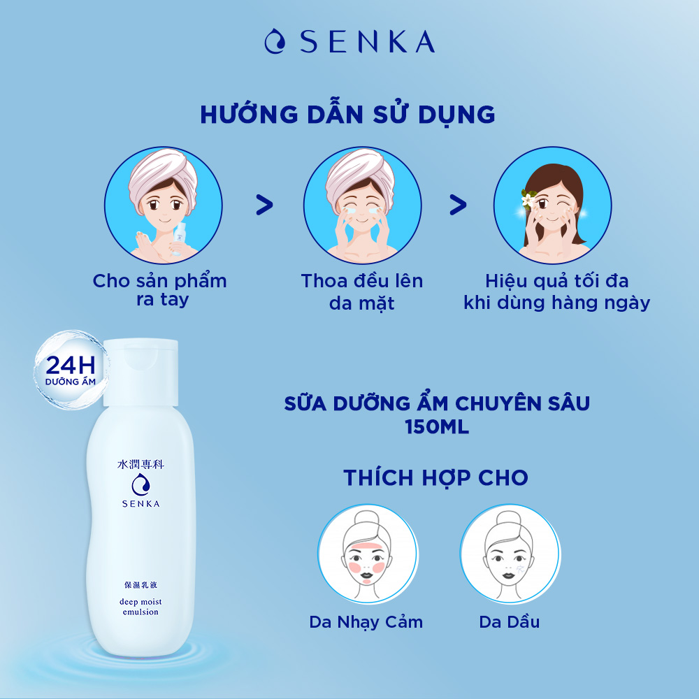 Sữa Dưỡng Cấp Ẩm Chuyên Sâu Senka Deep Moist Emulsion 150ML