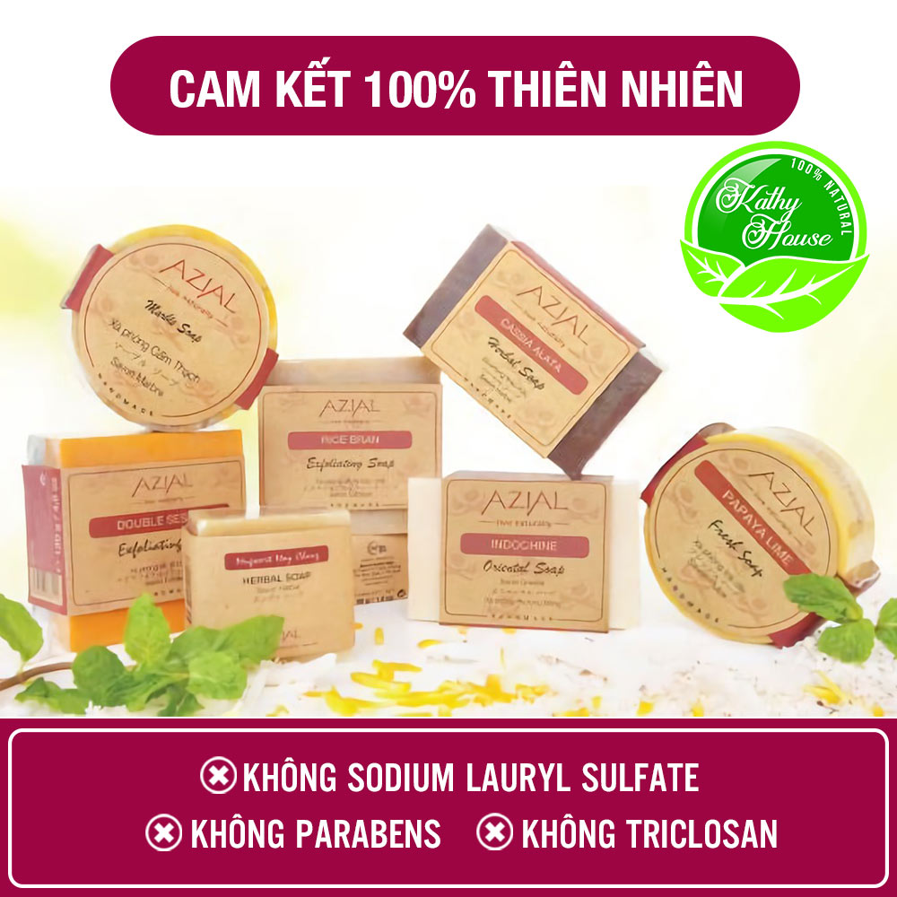 Xà phòng tắm sữa dừa AZIAL Coconut Lavender Floral Soap 100g, xà bông cục handmade dưỡng da mềm mịn, hương thơm nhẹ nhàng, phù hợp mọi loại da