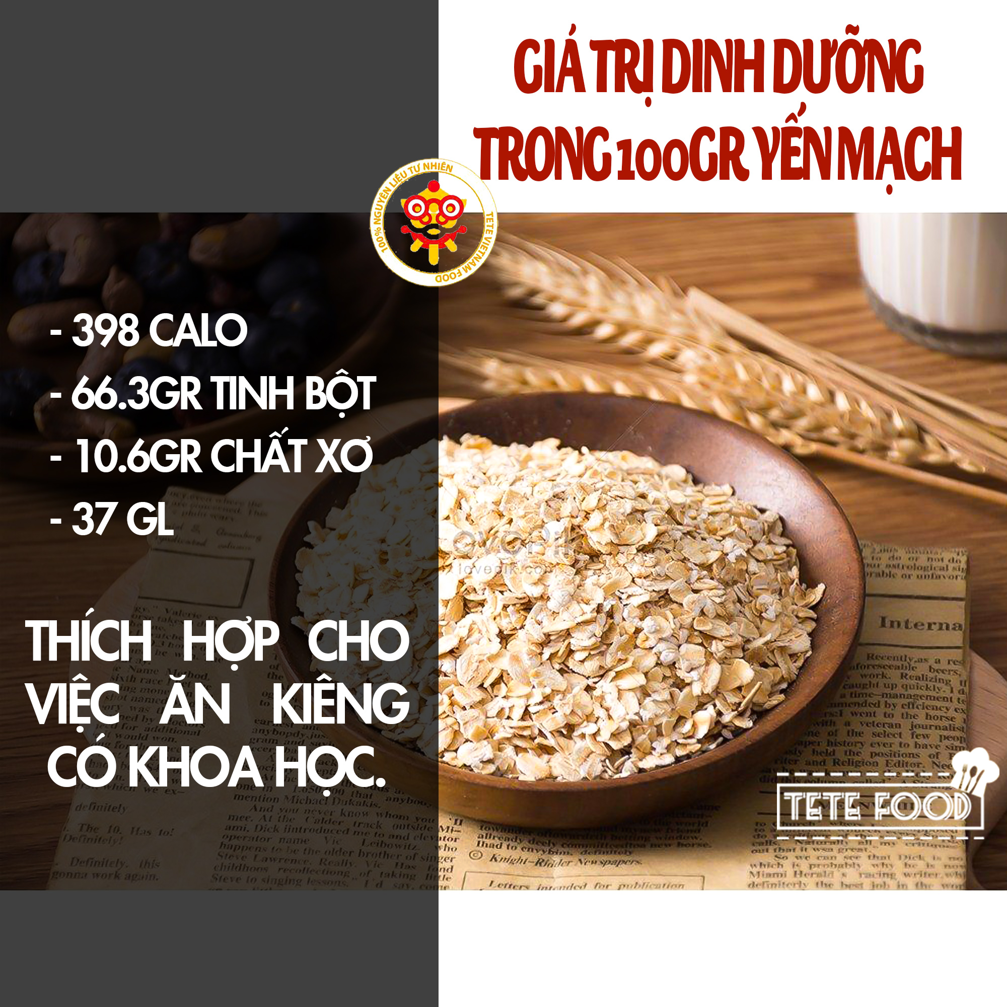 Yến Mạch Ăn Kiêng TETE 500 gram