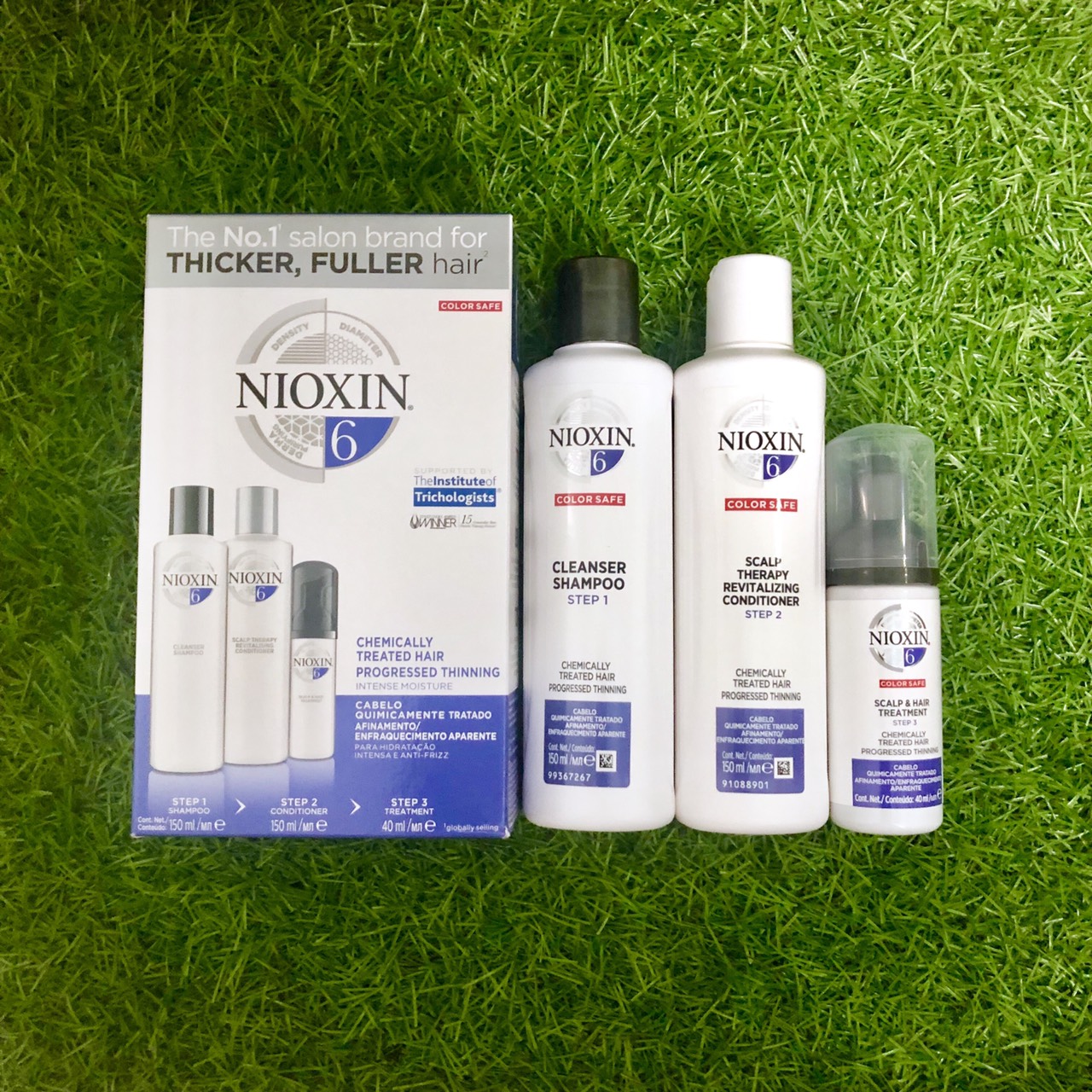 Bộ dầu gội xả Nioxin 6 Chemically Treated Hair Progressed Thinning Travel Kit Cho tóc uốn duỗi tẩy có dấu hiệu thưa rụng Mỹ 150ml