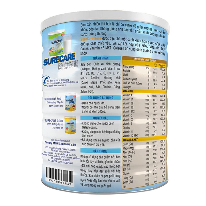 Sữa Surecare Bone 900G