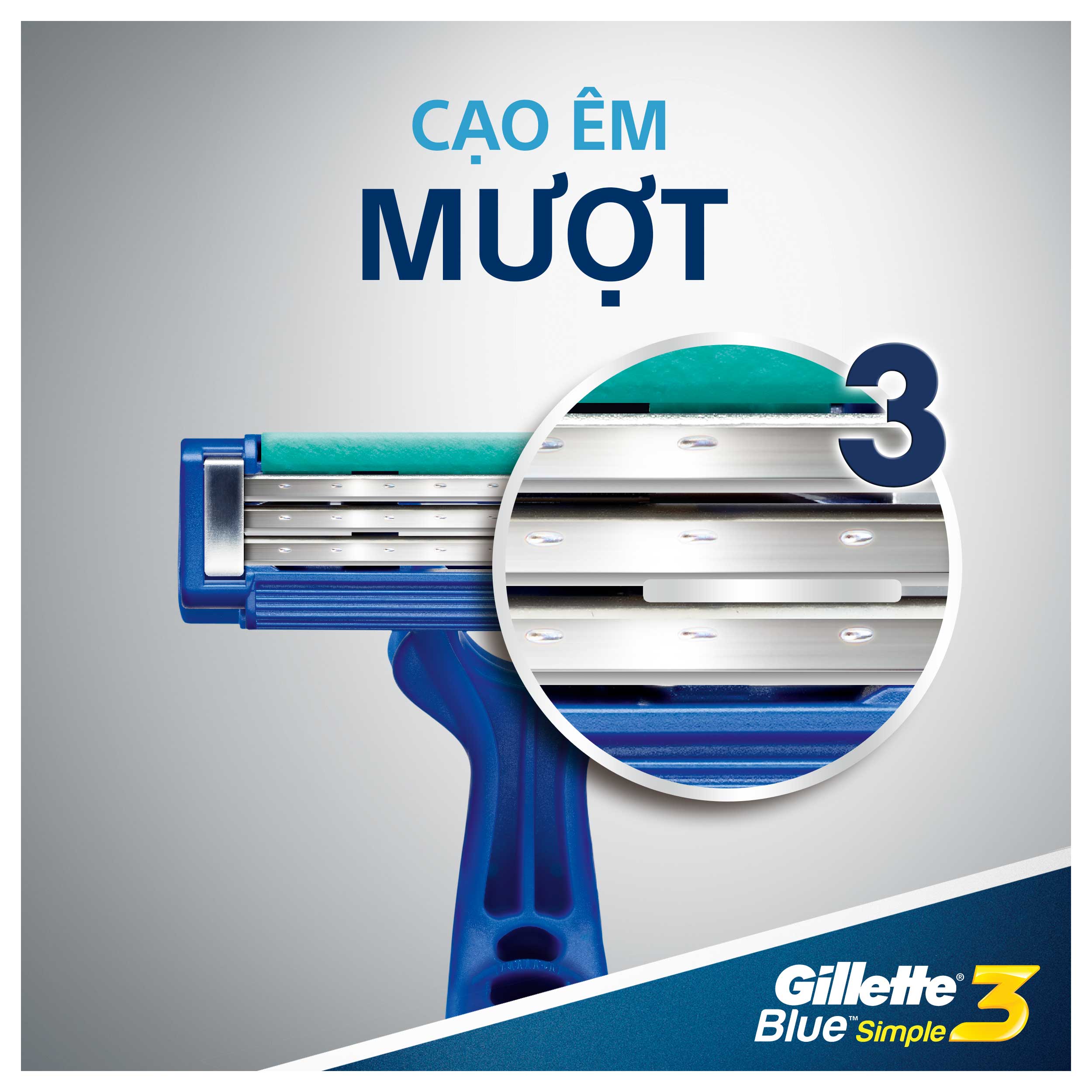 Dao Cạo Râu Gillette Blue 3 Simple 3 Gói Bộ 4 Cây