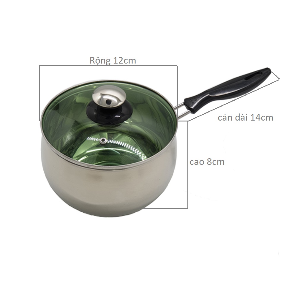 Nồi nấu bột inox Hoàng Gia 12cm 2 đáy