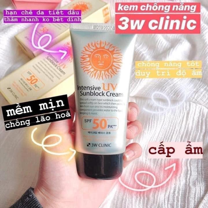 Kem chống nắng SUN BLOCK 3W CLINIC Hàn Quốc 70ml