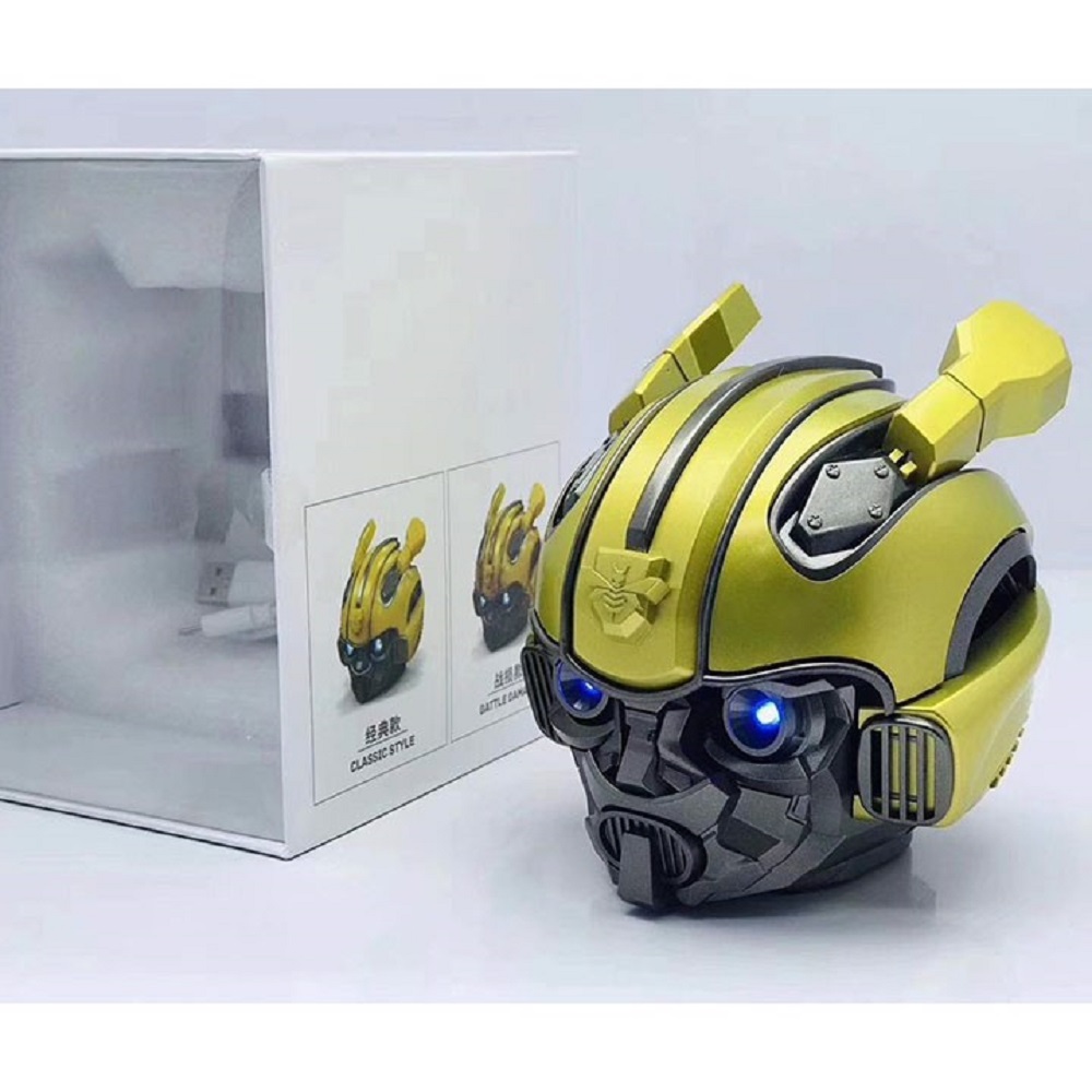 Loa Bluetooth GUTEK Siêu Bass Bumblebee Transformer, Mắt Có Đèn Led Xanh, Thiết Kế Độc, Loa Nghe Nhạc Cầm Tay Không Dây Âm Thanh Hay Nghe Nhạc Trong, Màu Vàng Đặc Trung Của Siêu Robot Bee - Hàng Chính Hãng