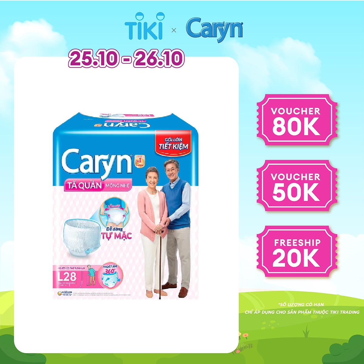 Tã Quần Caryn Loại Mỏng Nhẹ L28