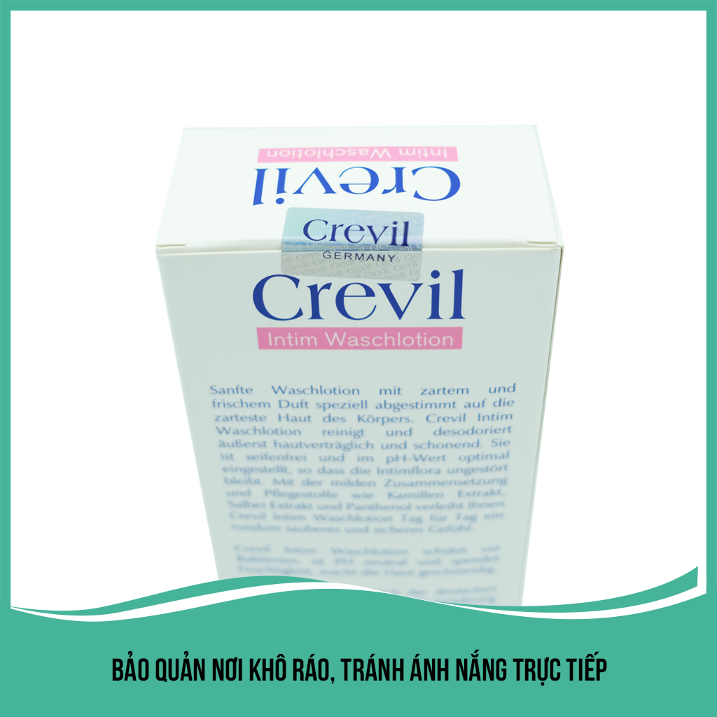 Dung dịch vệ sinh phụ nữ cao cấp Crevil Intim Waschlotion 300ml, hỗ trợ điều trị các bệnh phụ khoa, thời kỳ kinh nguyệt, duy trì cân bằng độ PH niêm mạc