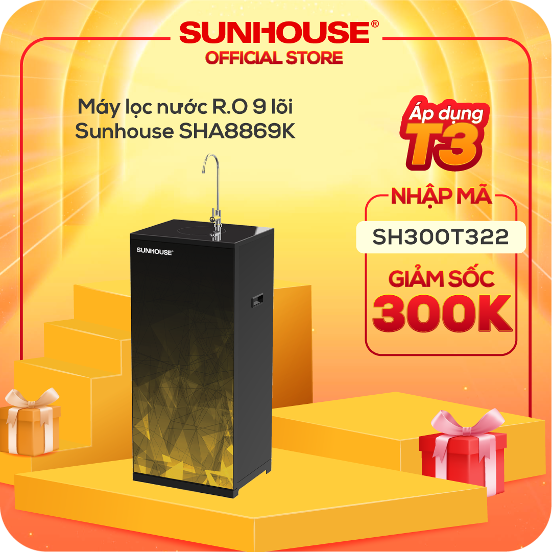 Máy Lọc Nước R.O 9 Lõi Sunhouse SHA8869K - Hàng Chính Hãng