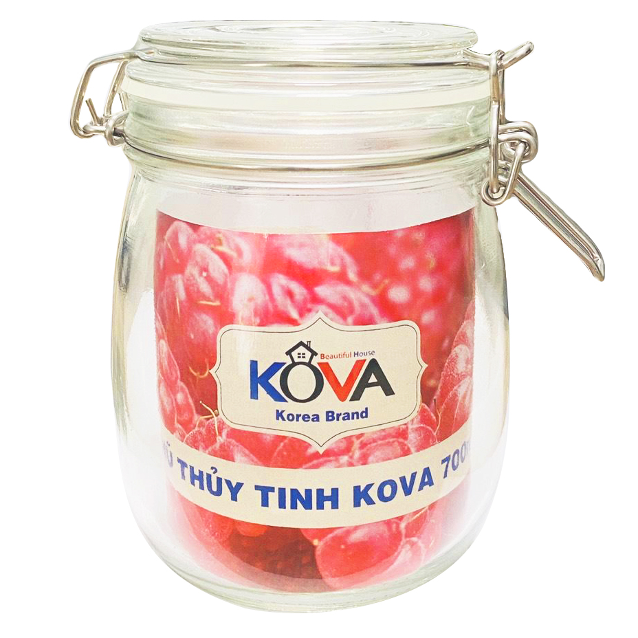 Bộ 2 Hũ Thủy Tinh Tròn Kova Có Khóa 700ml