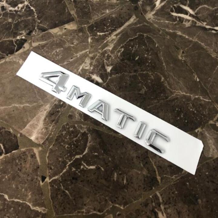 Decal logo 3D chữ nổi 4 MATIC dán xe đuôi ô tô