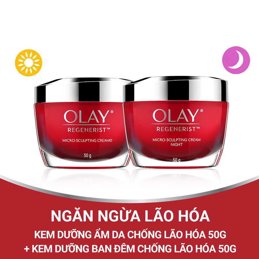 Combo Kem Dưỡng Da OLAY Regenerist Tái Tạo Và Phục Hồi Da Lão Hóa