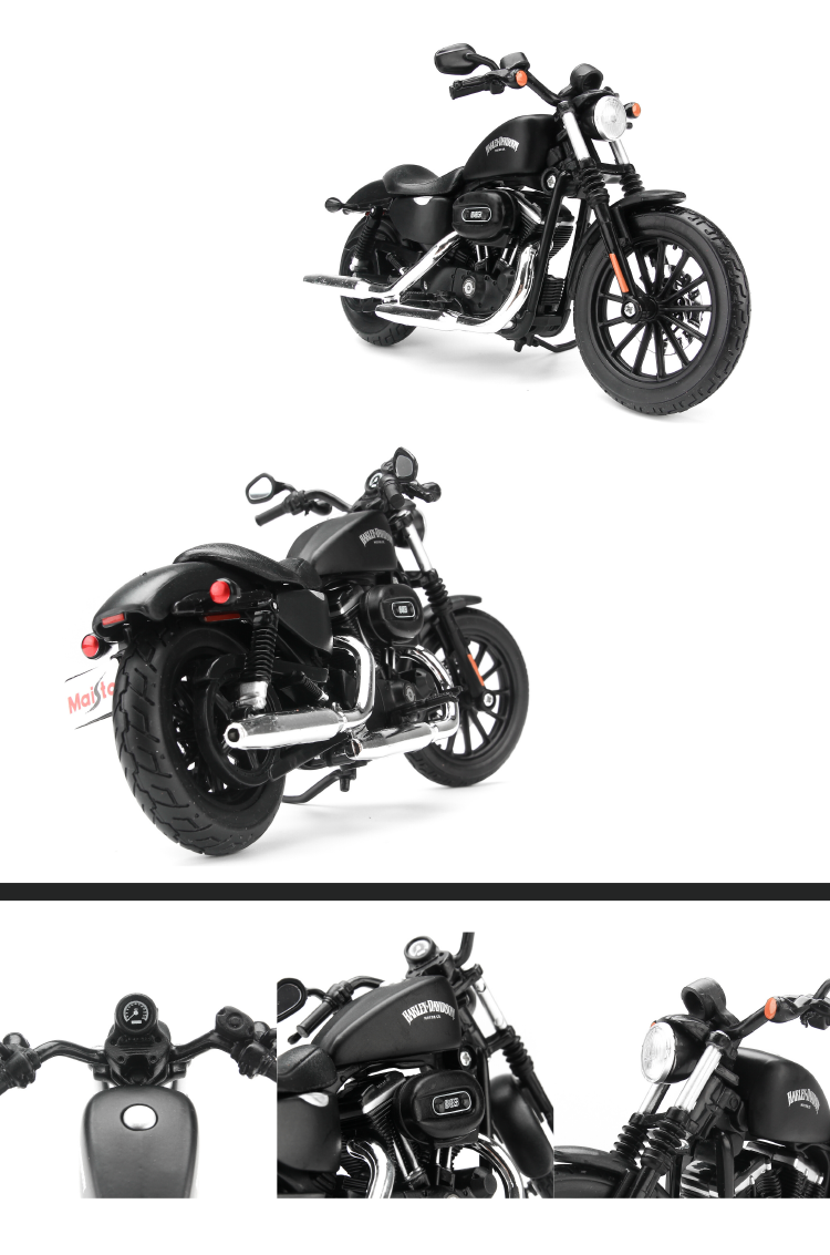 Mô Hình Xe Harley Davidson 13 Sportster Iron 883 Flat Black 1:12 Maisto MH-32326