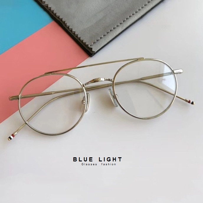 Kính Giản Cận, Gọng Kính Cận Nam Nữ Mắt Tròn Nhỏ Khung Ngang Gọng Bạc Hàn Quốc - BLUE LIGHT SHOP