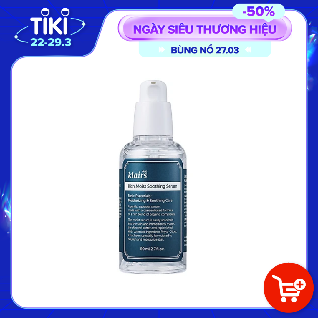 Tinh chất dưỡng da Dear Klairs Rich Moist Soothing Serum