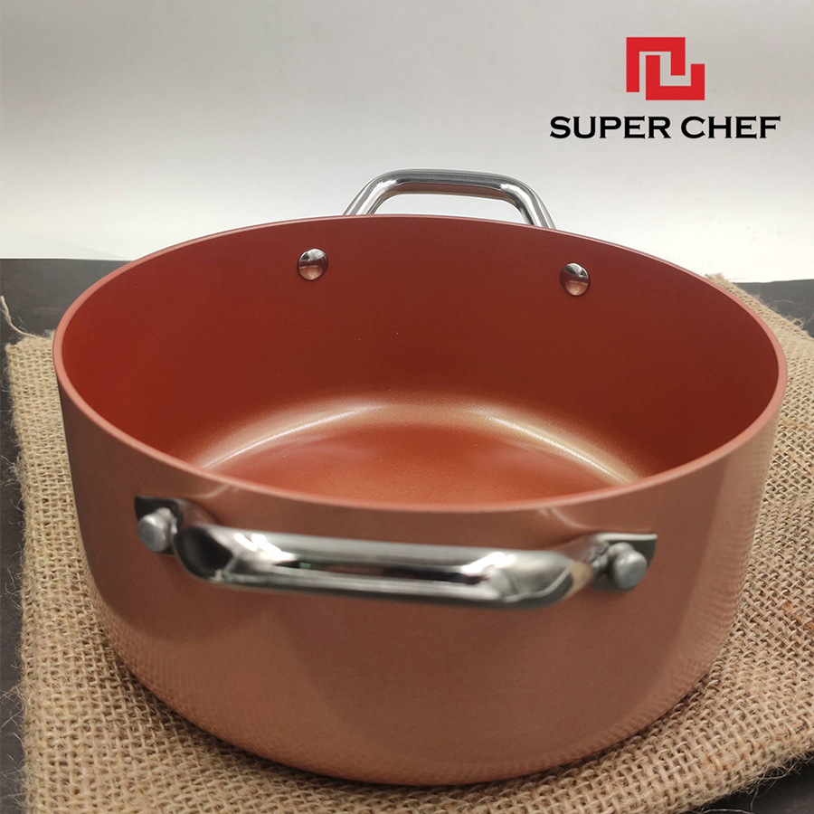 Nồi Bếp Từ Super Chef Tráng Men Gốm Ceramic Chống Dính Cao Cấp, An Toàn Cho Sức Khỏe, Không Bong Tróc, Hạn Chế Trầy Xước, Dày Dặn Chín Đều Thơm Ngon