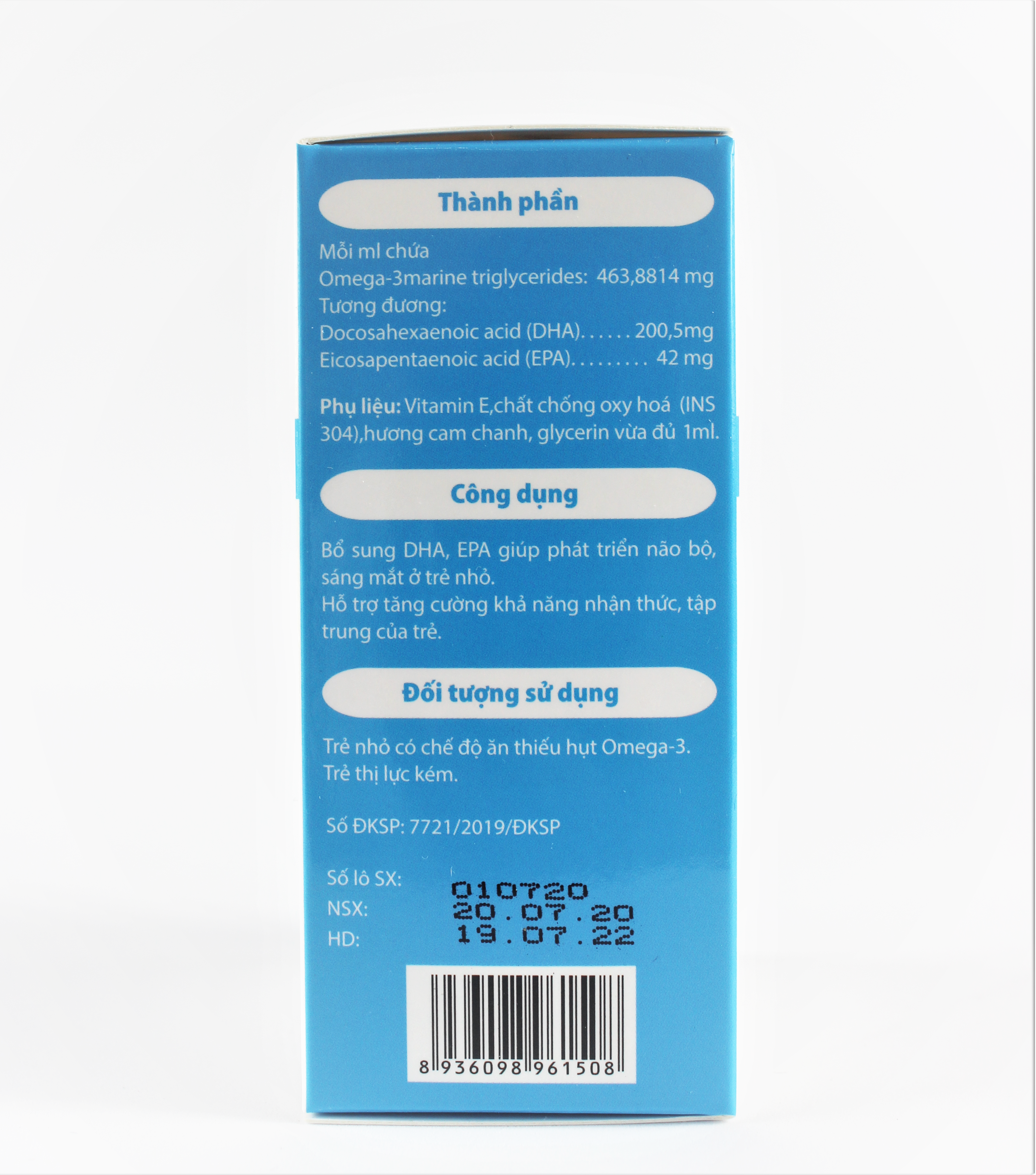 DHA, EPA Nhũ Tương Nhỏ Giọt Không Tanh, Hàm Lượng Cao - Novosmart Drop - Giúp Phát Triển Não Bộ, Tăng Khả Năng Tập Trung, Sáng Mắt - Thích Hợp Cho Trẻ Sinh Non, Trẻ Nhỏ