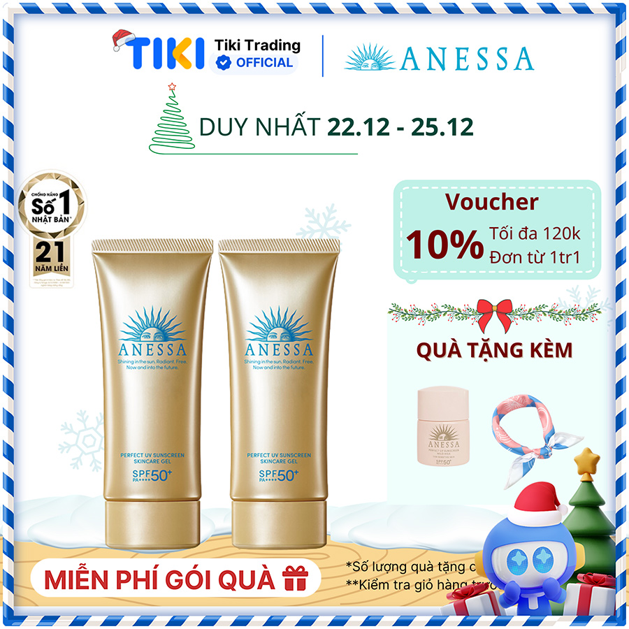 Bộ đôi 2 Kem chống nắng dạng gel bảo vệ hoàn hảo Anessa Perfect UV Sunscreen Skincare Gel 90g