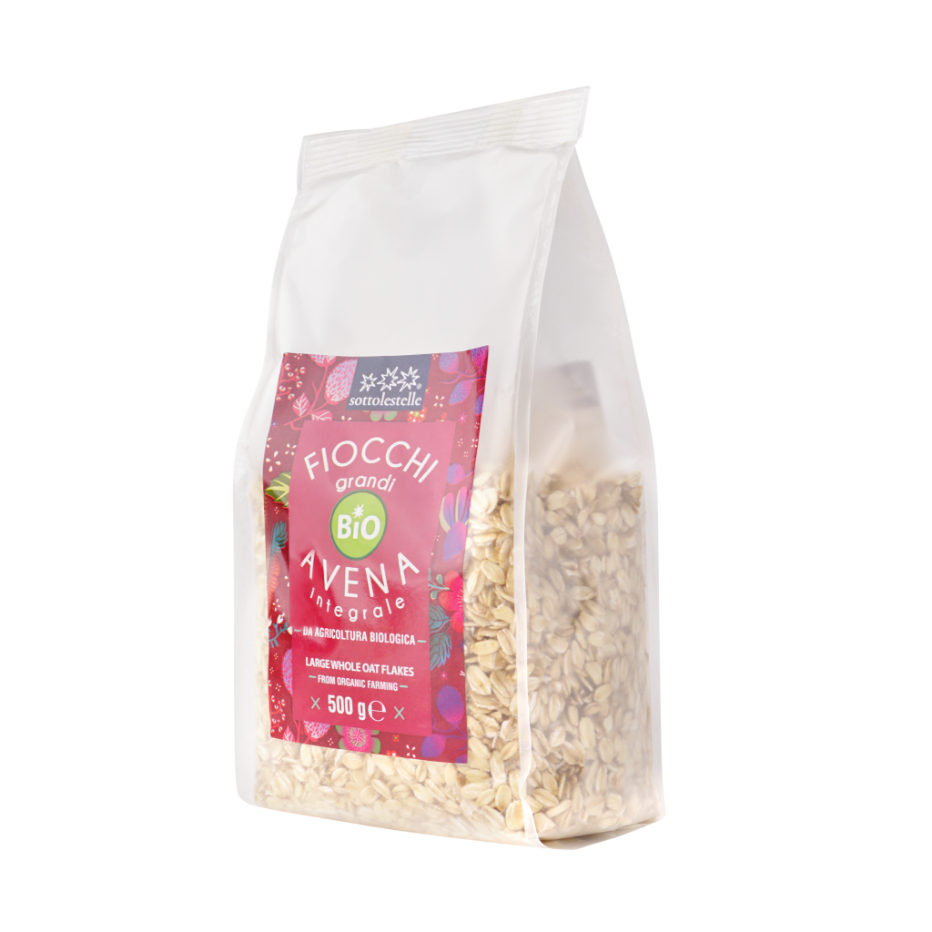 Yến mạch nguyên cám hữu cơ cán lớn Sottolestelle 500g Organic Large Whole Oat Falkes